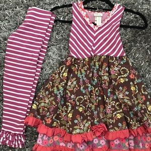 Matilda jane dress with matching leggings.